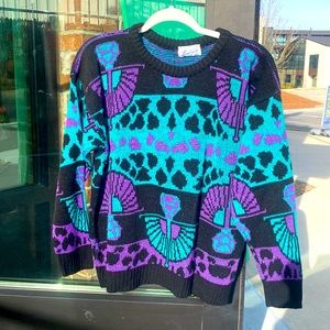 Vintage Lauren Knitwear Colorful Crewneck Sweater
